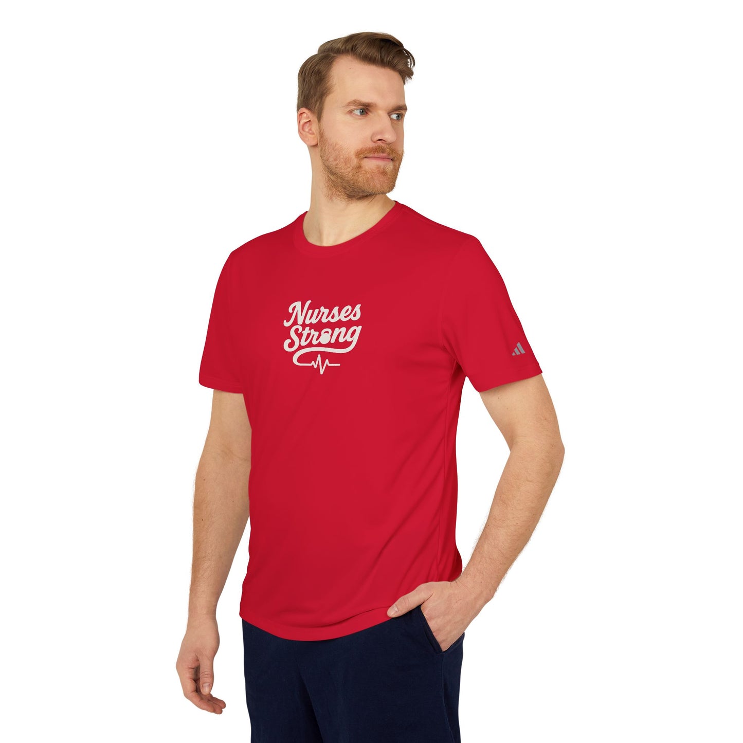 Adidas Sport T-shirt - Nurses Strong Tee, Fitness Shirt, Athletic Wear, Gift for Nurses, Sports Apparel for Healthcare
