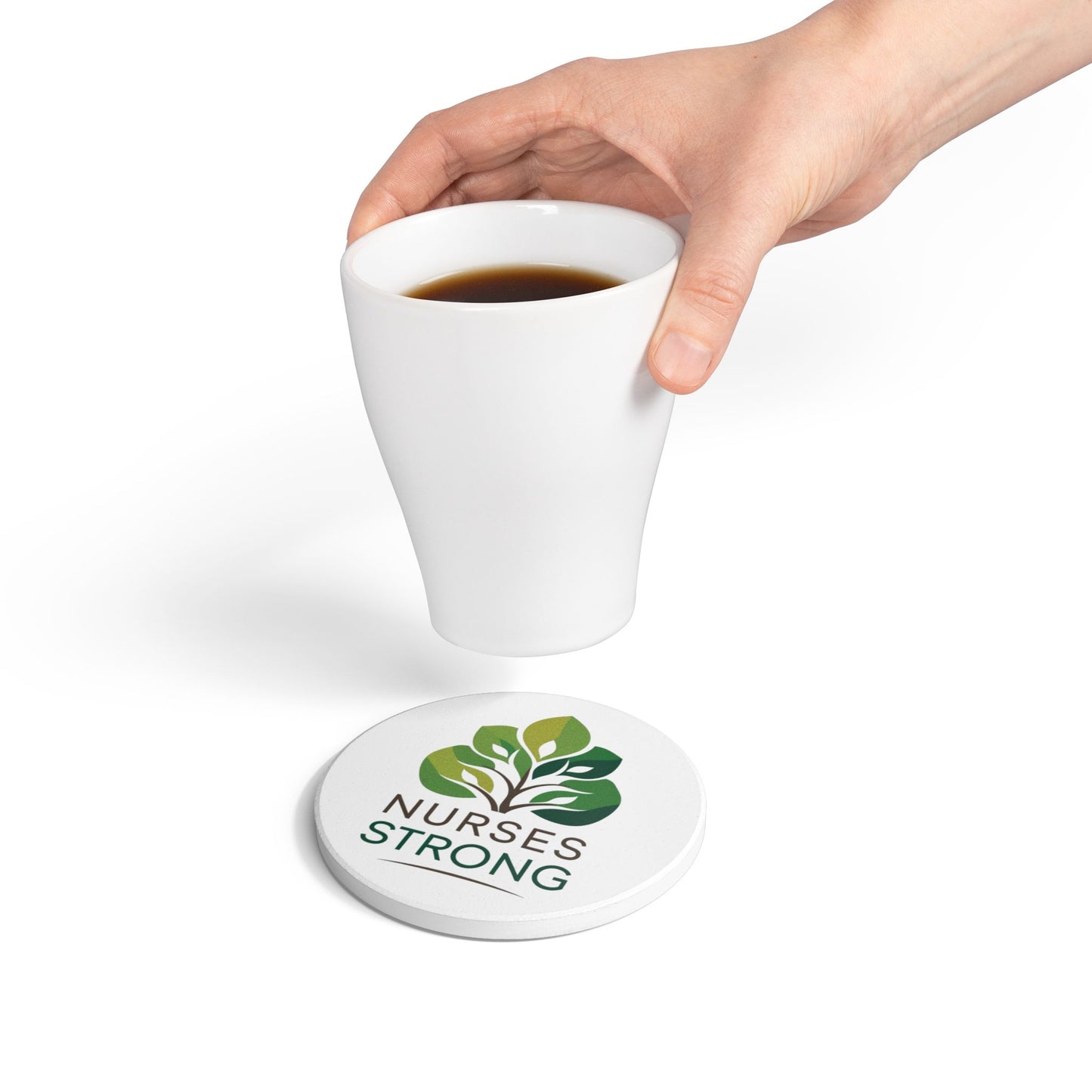 Nurses Strong Ceramic Coaster, Nurse Gifts, Eco-Friendly Coaster, Kitchen Decor, Medical Profession Accessories, Gift for Nurses