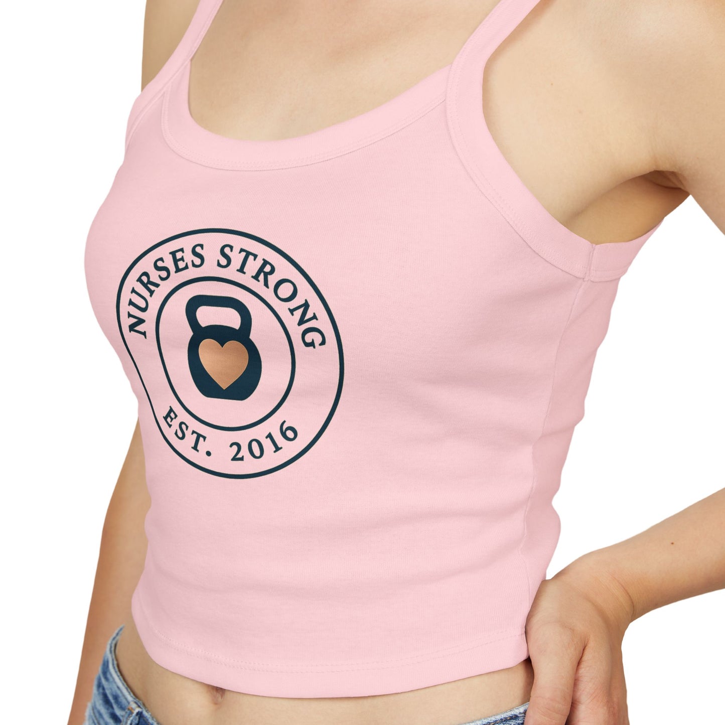 NS est. Spaghetti Strap Tank Top, Workout Top, Gift for Nurses, Fitness Apparel, Casual Summer Wear