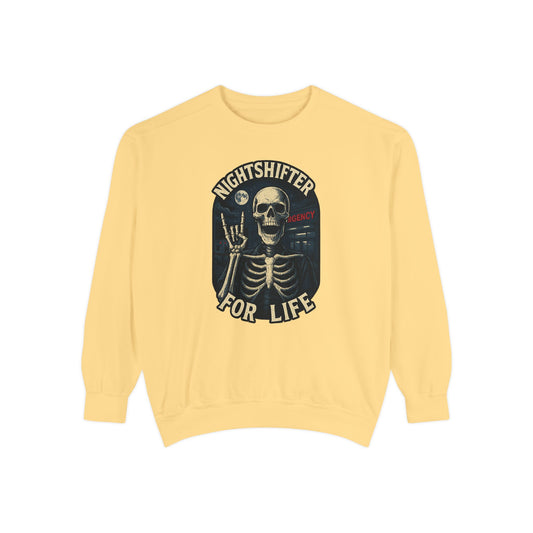 Nightshifter for Life, Unisex Sweatshirt Nurses Strong, Cozy Gift for Healthcare Workers, Casual Wear, Fall Fashion