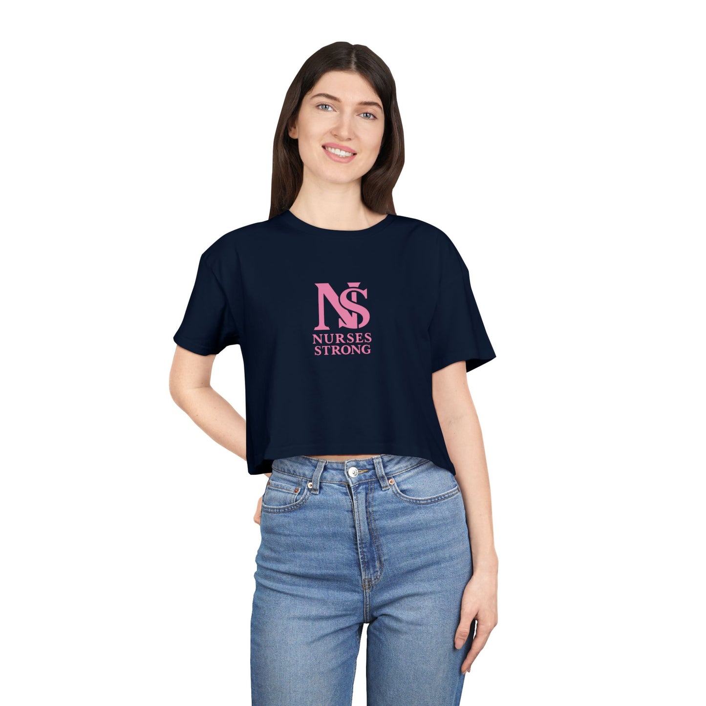 Nurses Strong Women's Crop Tee | Cute Nurse Top, Gift for Nurses, Nursing Graduation Shirt, Medical Apparel, Inspirational T-Shirt