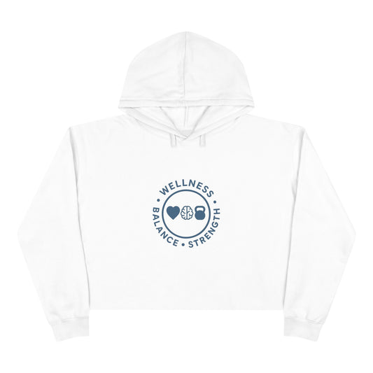 Wellness Crop Hoodie: Balance & Strength, Fitness Apparel