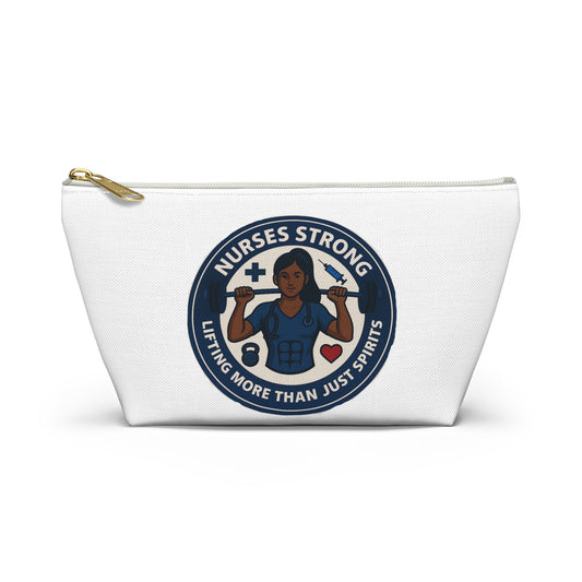 Nurse Accessory Pouch | Nurses Strong, Gym Bag, Makeup Bag, Tote Organizer, Gift for Nurse, Inspirational