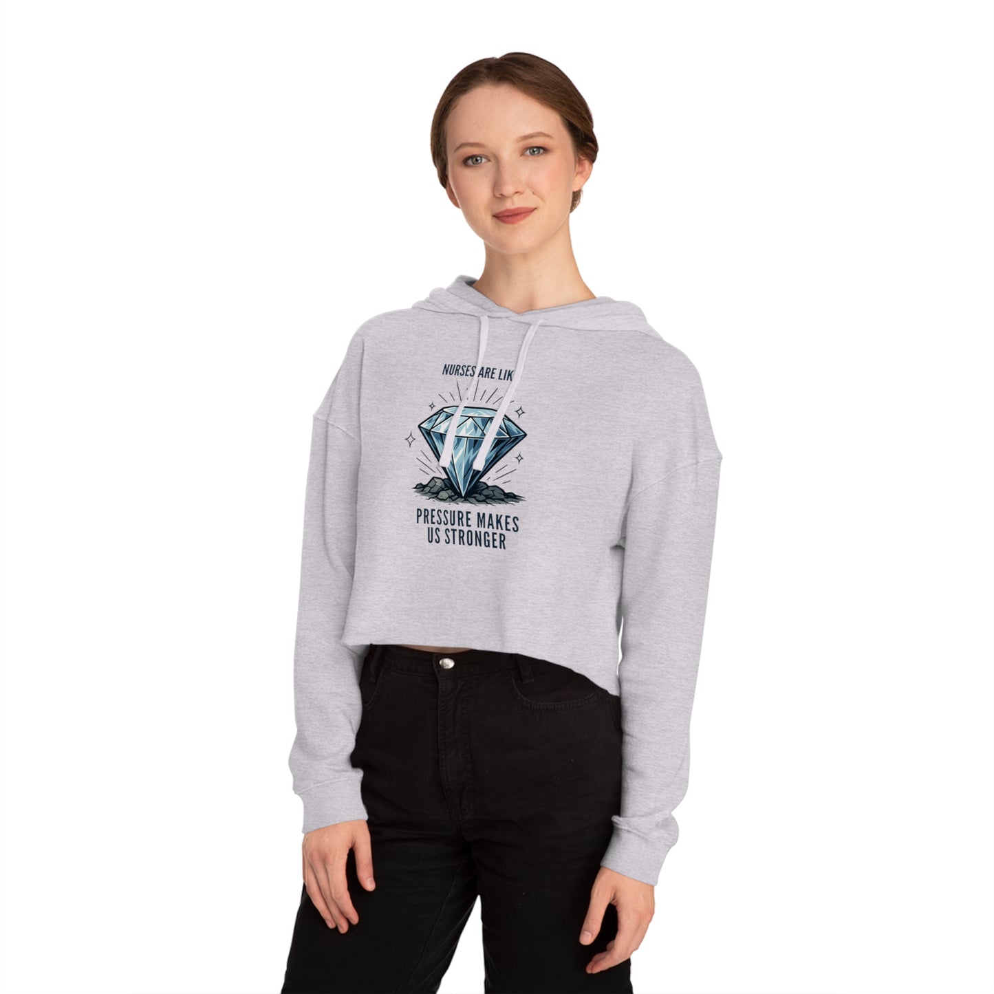 Diamond Cropped Hooded Sweatshirt