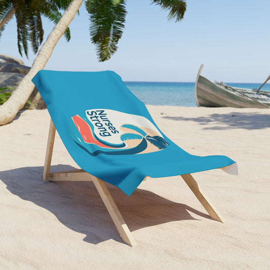 Nurse Beach Towel - Nurses Strong Tropical Design, Perfect for Summer, Unique Gift, Beach Lover, Poolside Essential, Healthcare Appreciation
