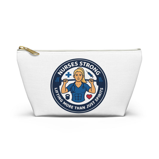 Nurse Accessory Pouch | Inspirational Cosmetic Bag for Healthcare Workers | Gift for Nurses | Strong Female Empowerment
