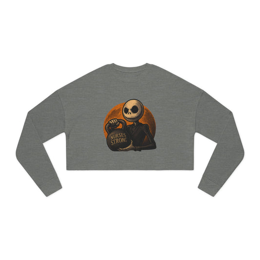NS Skellington Cropped Sweatshirt | Halloween Vibe | Gift for Nurses | Cozy Fall Fashion | Effective Wardrobe Essential