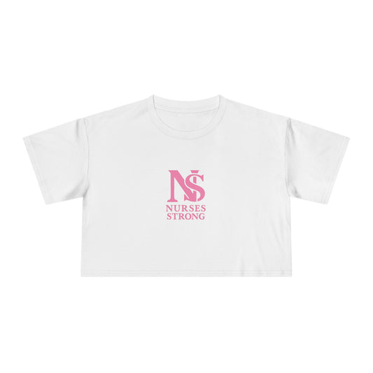 Nurses Strong Women's Crop Tee | Cute Nurse Top, Gift for Nurses, Nursing Graduation Shirt, Medical Apparel, Inspirational T-Shirt