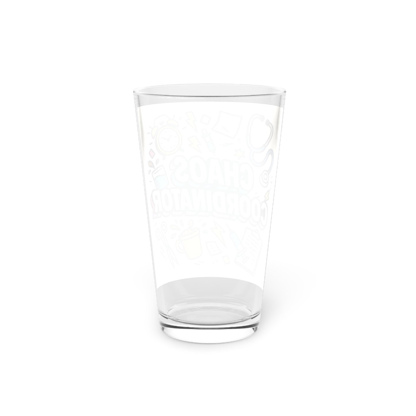 Chaos Coordinator Pint Glass - 16oz, Funny Gift for Moms, Teachers, Office Decor, Birthday Present, Coffee & Tea Lover