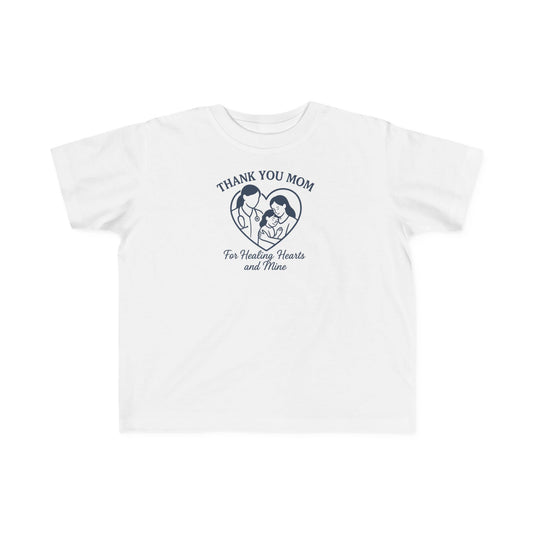 Toddler's Thank You Mom Tee, Cute Toddler Shirt, Kids' Gift for Mother's Day, Birthday Party Outfit, Comfy Jersey T-Shirt