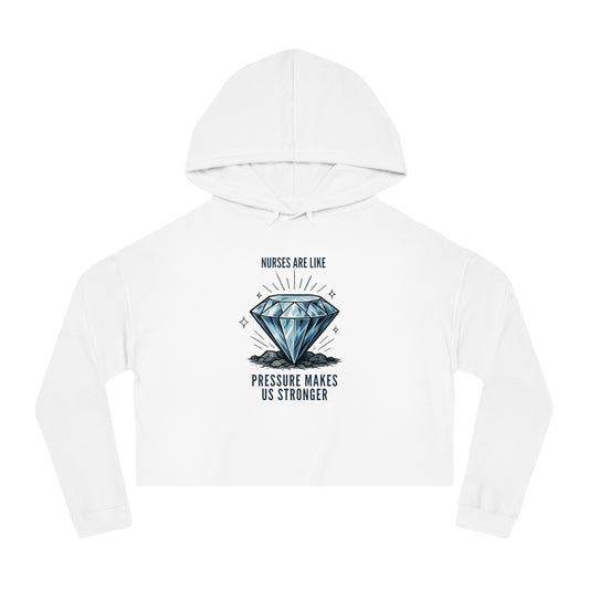 Diamond Cropped Hooded Sweatshirt