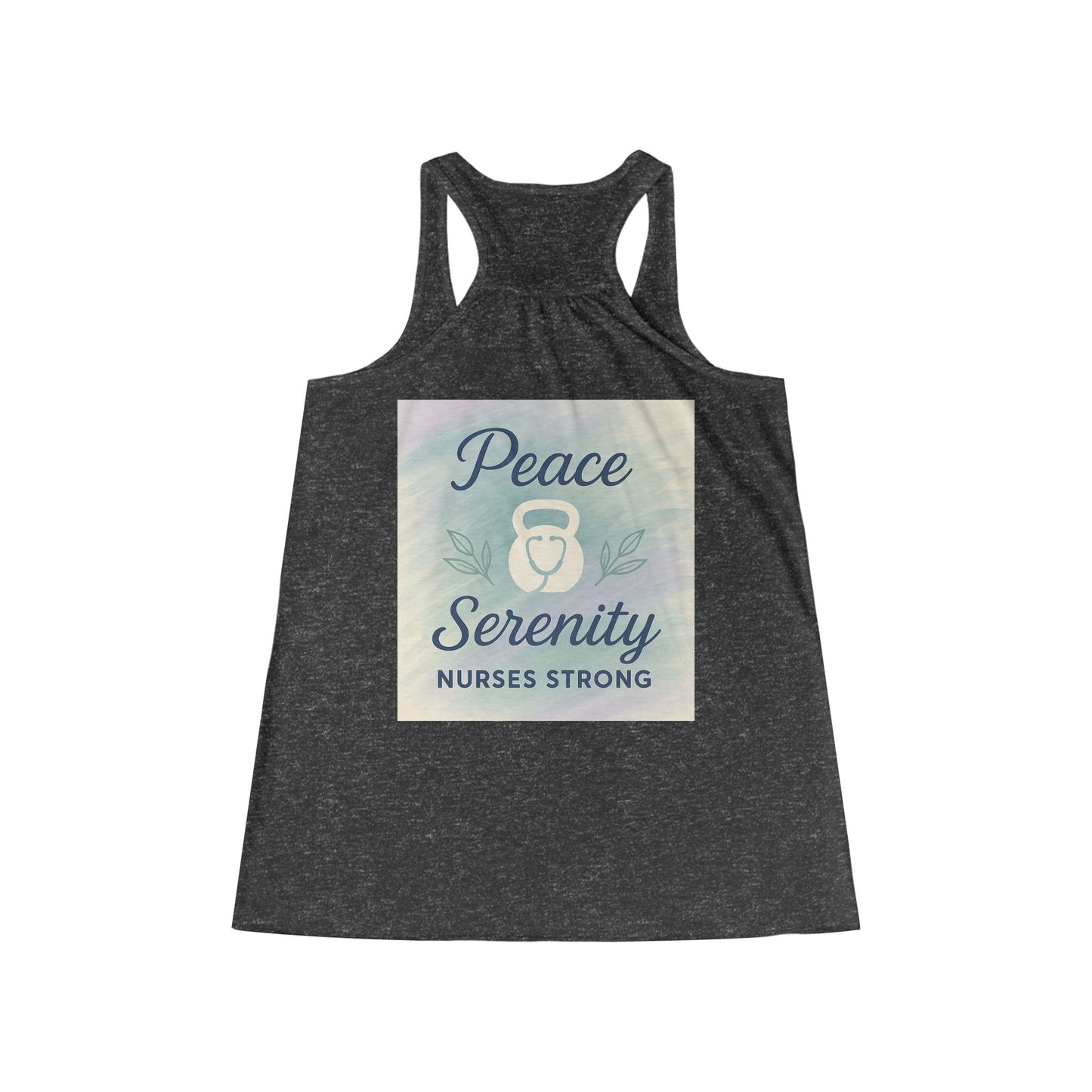 Peace & Serenity Racerback Tank, Inspirational Workout Shirt for Nurses, Gift for Healthcare Workers, Motivational Exercise Top