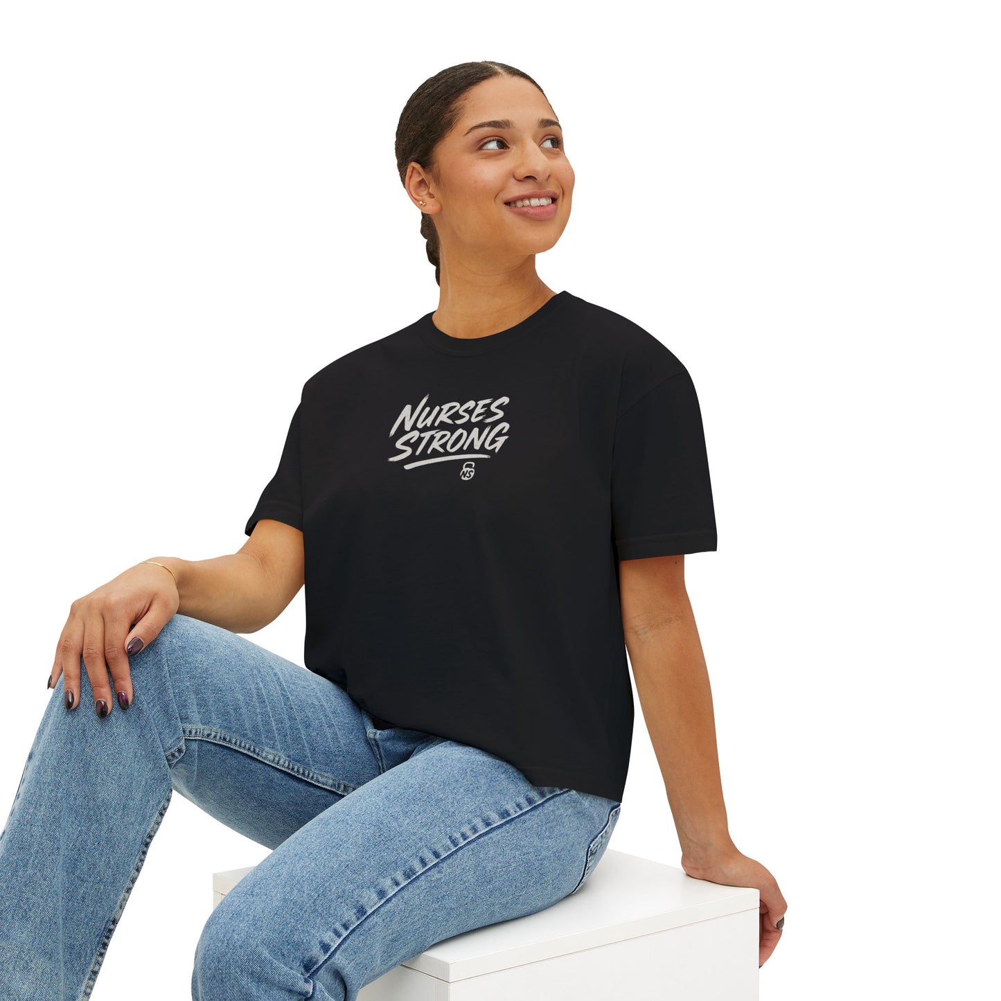 NightShifer for Life Trendy Boxy Tee, Everyday Comfort Top, Relaxed Fit Tee for Women