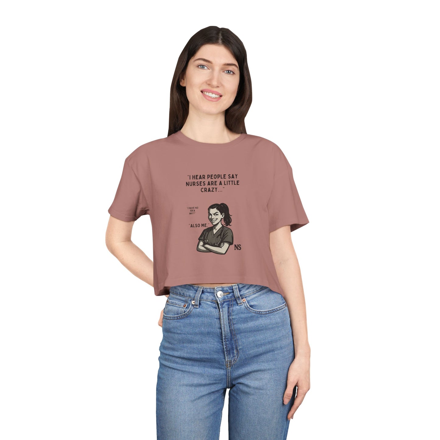 Nurses Are Crazy Women's Crop Tee, Funny Nurse Gift, Cute Shirt for Healthcare Workers, Summer Top, Nurse Appreciation, Medical Humor