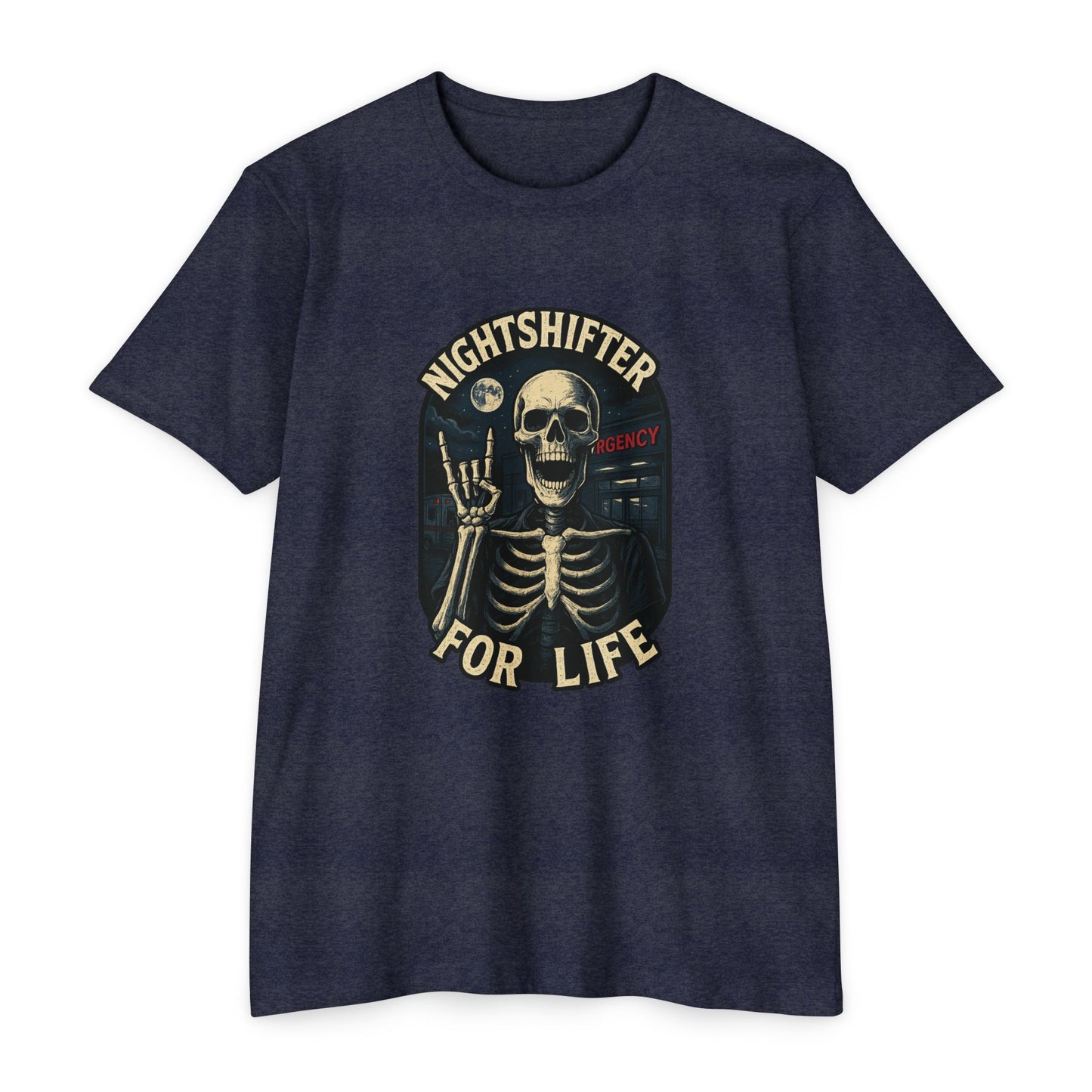 Nightshifter for life T-Shirt, Unisex Graphic Tee for Nurses, Halloween Top, Gift for Night Workers, Casual Wear