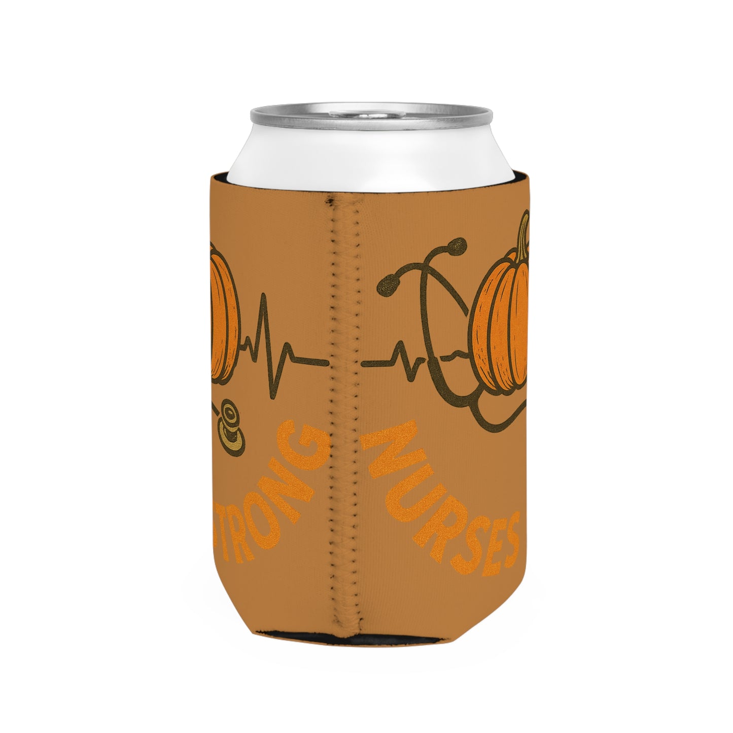 Fall Can Cooler Sleeve | Strong Nurses Pumpkin Design, Fall Party Favor, Gift for Healthcare Workers, Autumn Decor, Halloween