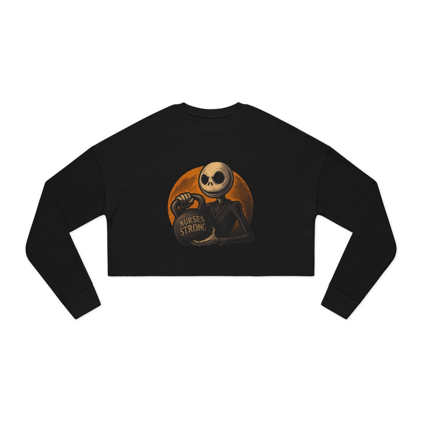 NS Skellington Cropped Sweatshirt | Halloween Vibe | Gift for Nurses | Cozy Fall Fashion | Effective Wardrobe Essential