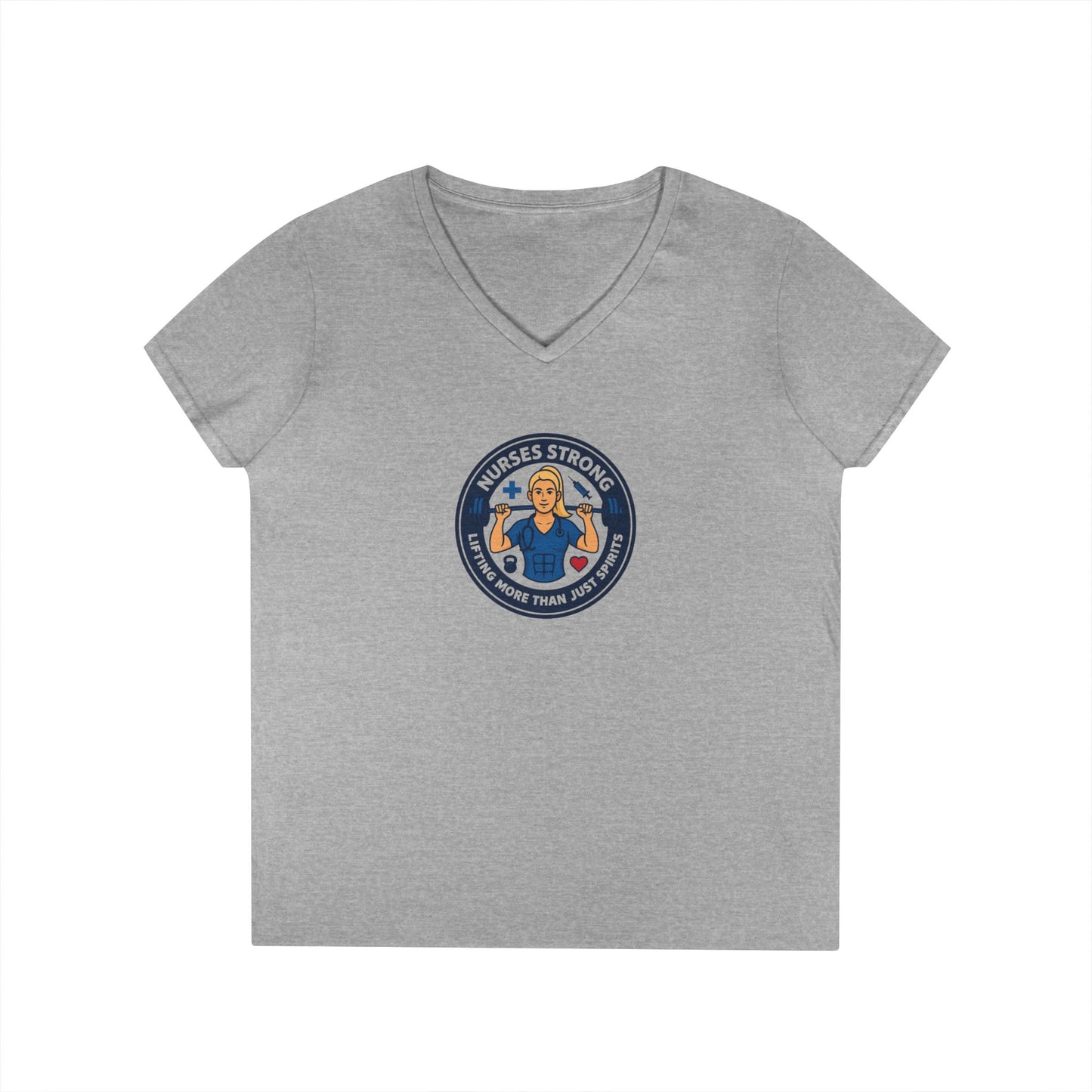Empowering Ladies' V-Neck T-Shirt - Strong Women, Casual Wear, Gift for Her, Motivational Fashion, Workout Tee