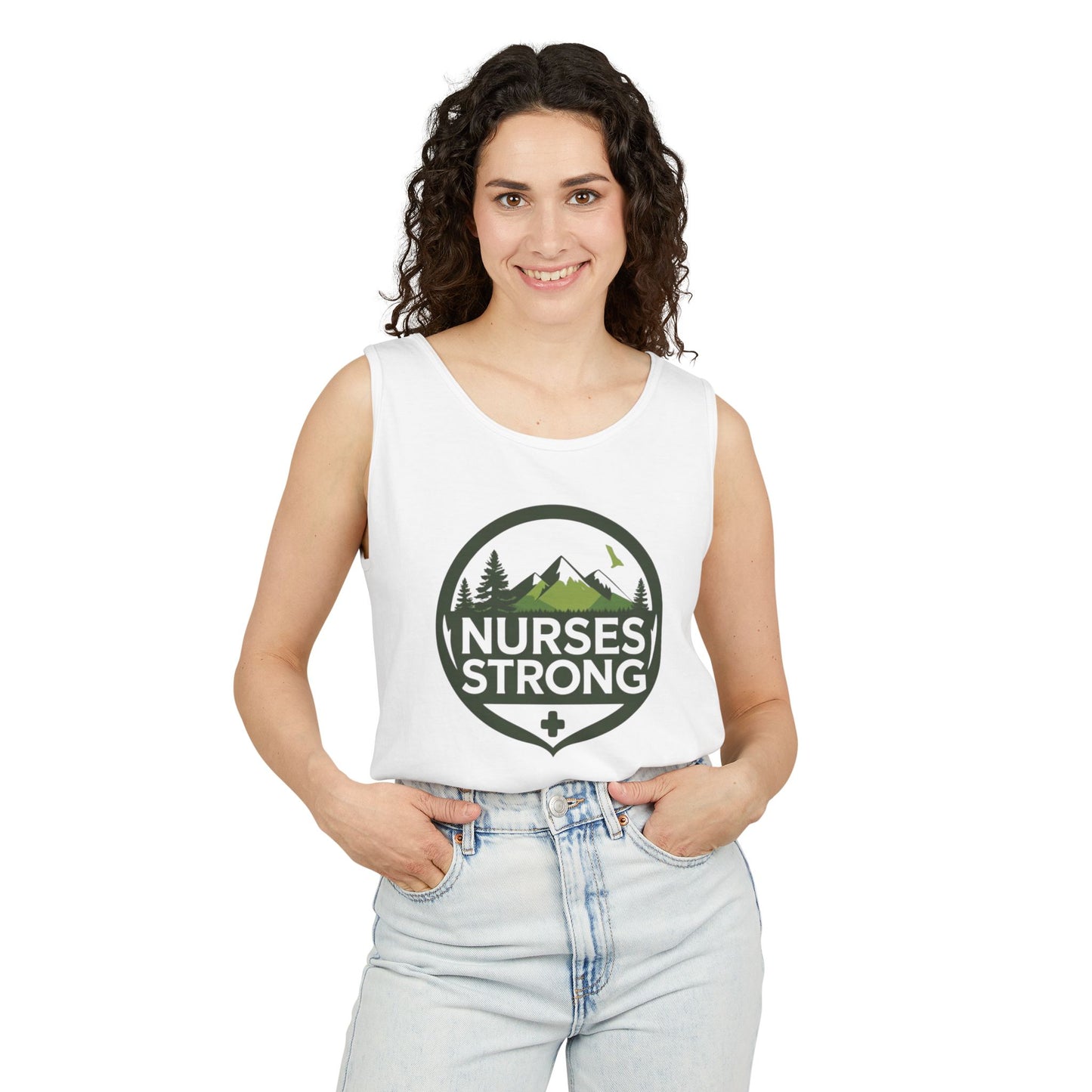 Nurses Strong Tank Top, Inspirational Relaxed Fit Sleeveless Shirt, Gifts for Healthcare Workers, Summer Casual Wear, Appreciation Gift
