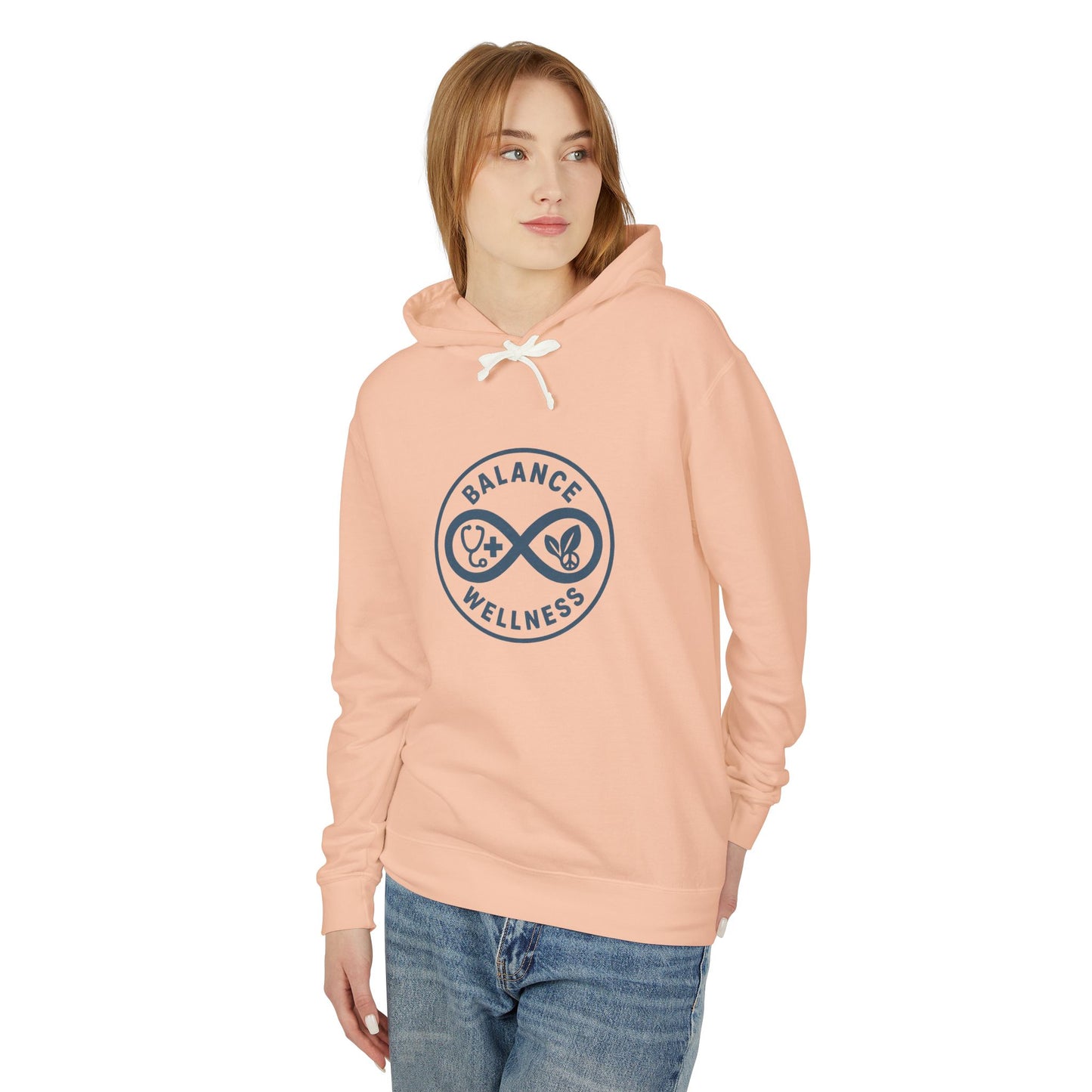Balance Wellness Design, Cozy Gift for Mindfulness, Lightweight Hooded Sweatshirt, Yoga, Fitness, Relaxation, Self-Care