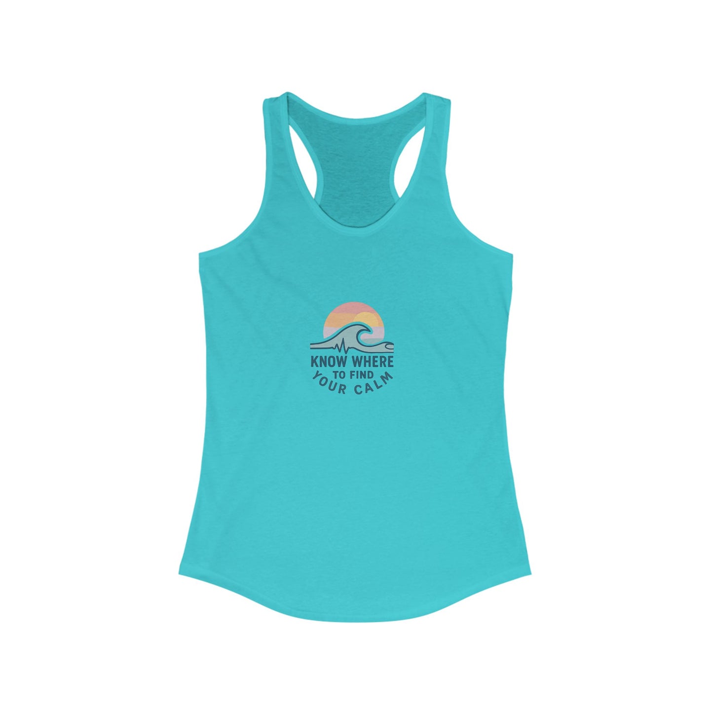Find your Calm Women's Racerback Tank, Summer Workout Top, Yoga Shirt, Beachwear, Gift for Her, Casual Summer Tee