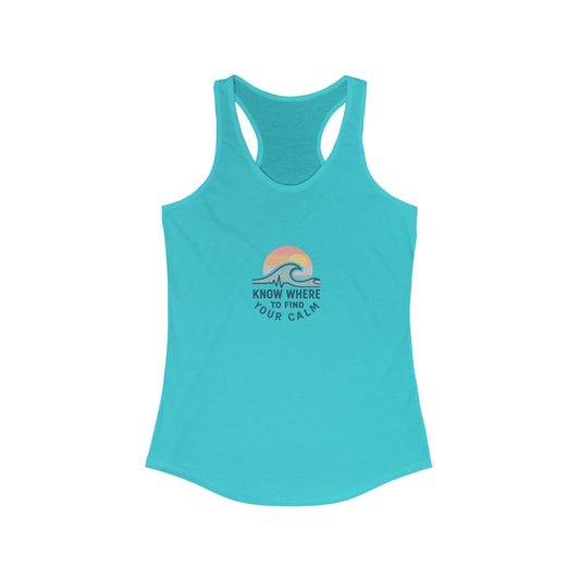 Find your Calm Women's Racerback Tank, Summer Workout Top, Yoga Shirt, Beachwear, Gift for Her, Casual Summer Tee