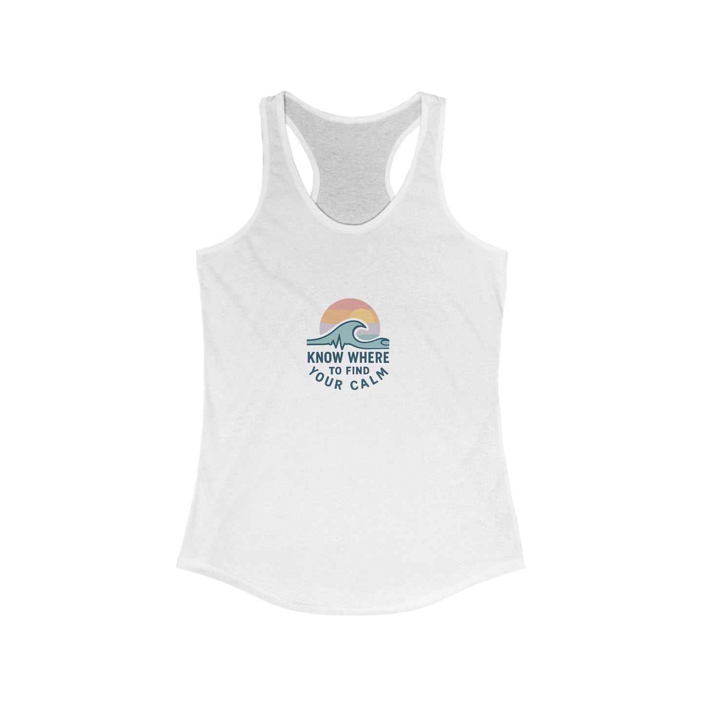 Find your Calm Women's Racerback Tank, Summer Workout Top, Yoga Shirt, Beachwear, Gift for Her, Casual Summer Tee
