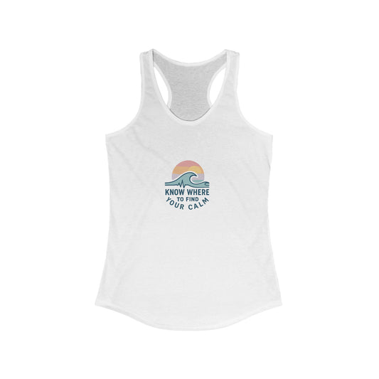 Find your Calm Women's Racerback Tank, Summer Workout Top, Yoga Shirt, Beachwear, Gift for Her, Casual Summer Tee