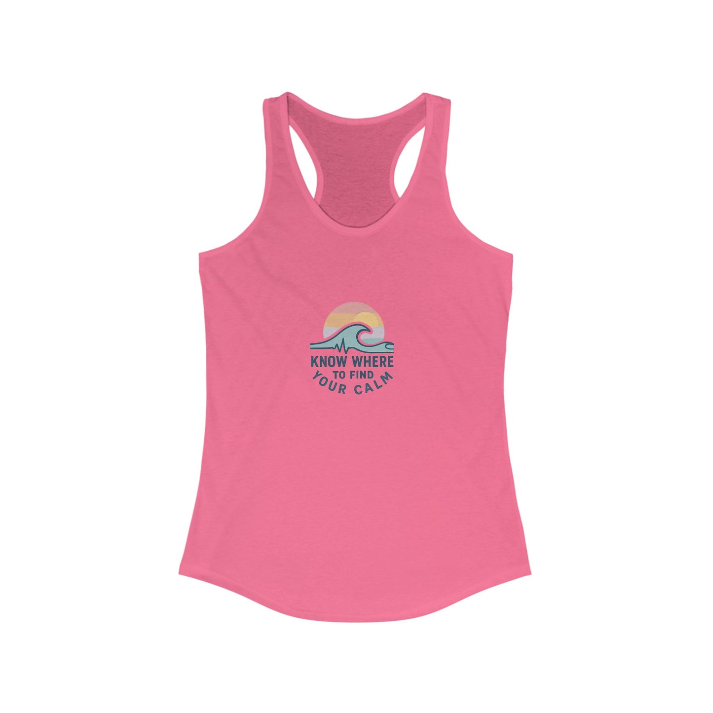 Find your Calm Women's Racerback Tank, Summer Workout Top, Yoga Shirt, Beachwear, Gift for Her, Casual Summer Tee