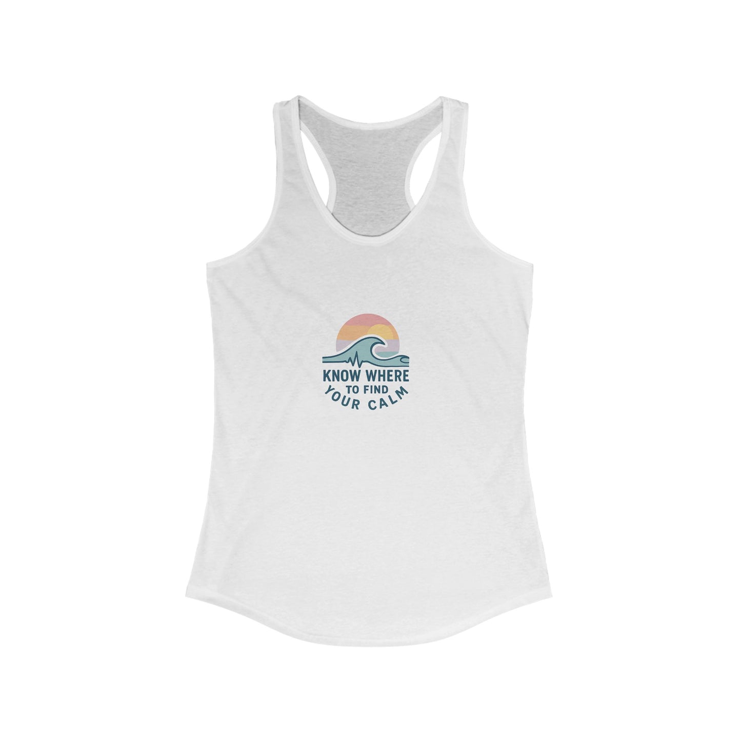 Find your Calm Women's Racerback Tank, Summer Workout Top, Yoga Shirt, Beachwear, Gift for Her, Casual Summer Tee
