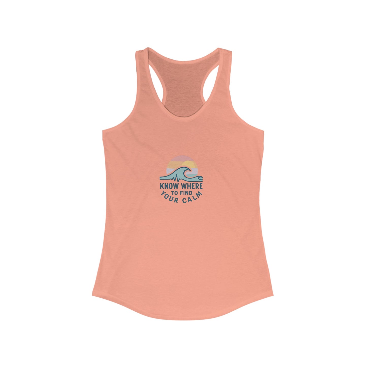Find your Calm Women's Racerback Tank, Summer Workout Top, Yoga Shirt, Beachwear, Gift for Her, Casual Summer Tee