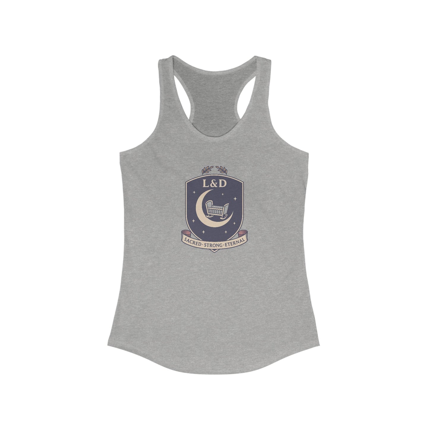 L&D Sigil Racerback Tank Top - Perfect for Workout, Casual Wear, Summer Style, Motivational Apparel, Gifts for Fitness Enthusiasts
