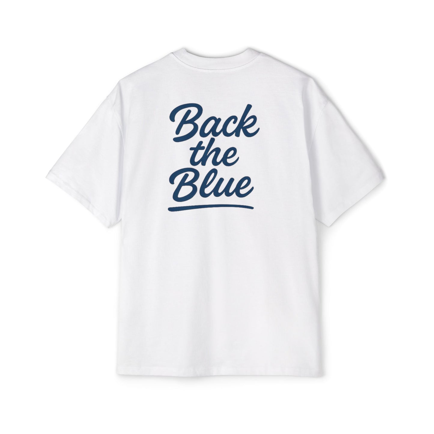 Back the Blue Men's Heavy Oversized Tee, Casual Streetwear Tee
