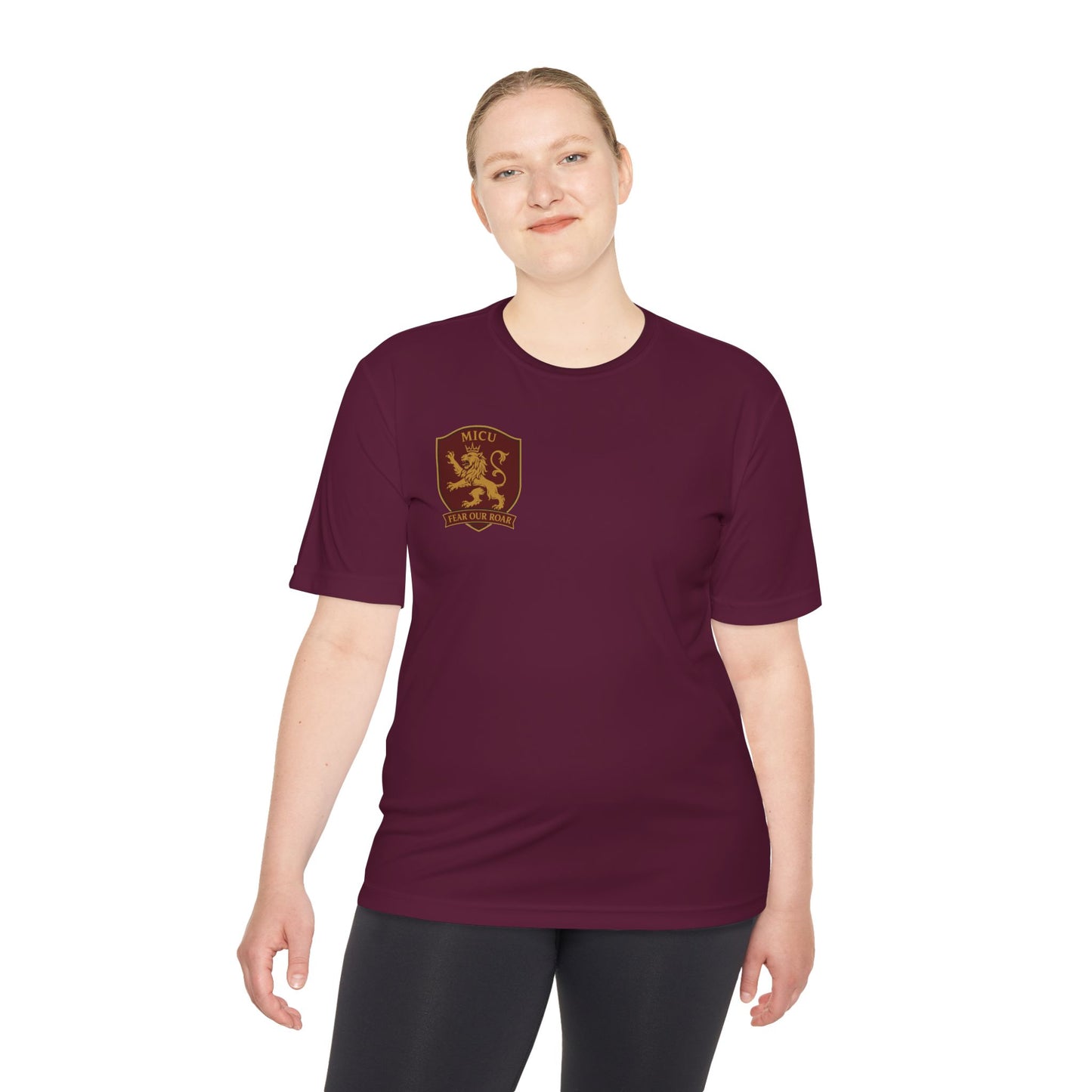 MICU Sigil -Wicking Tee with Crest Design | Activewear for Sports, Gym, Workout, Gift for Fitness Lovers, Casual Wear