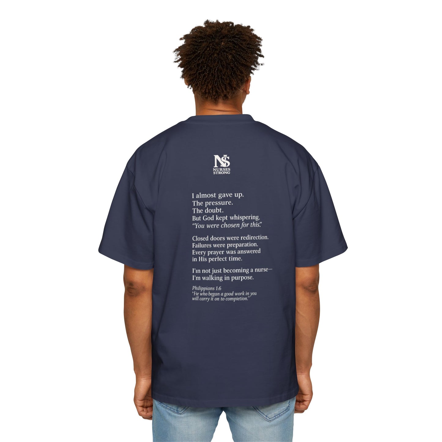 Guided by Faith, Men's Heavy Oversized Tee - Relaxed Casual Vibes, Everyday Wear,