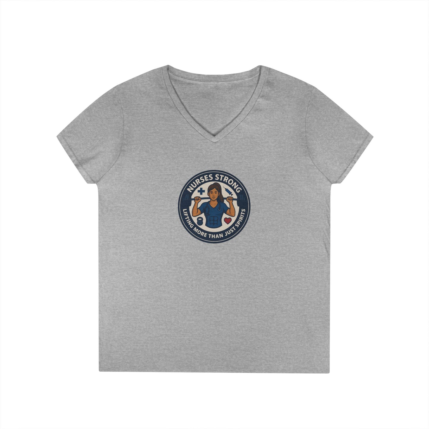 Empowering V-Neck T-Shirt for Strong Women, Motivational Shirt, Fitness Tee, Inspirational Gift, Ladies' Apparel