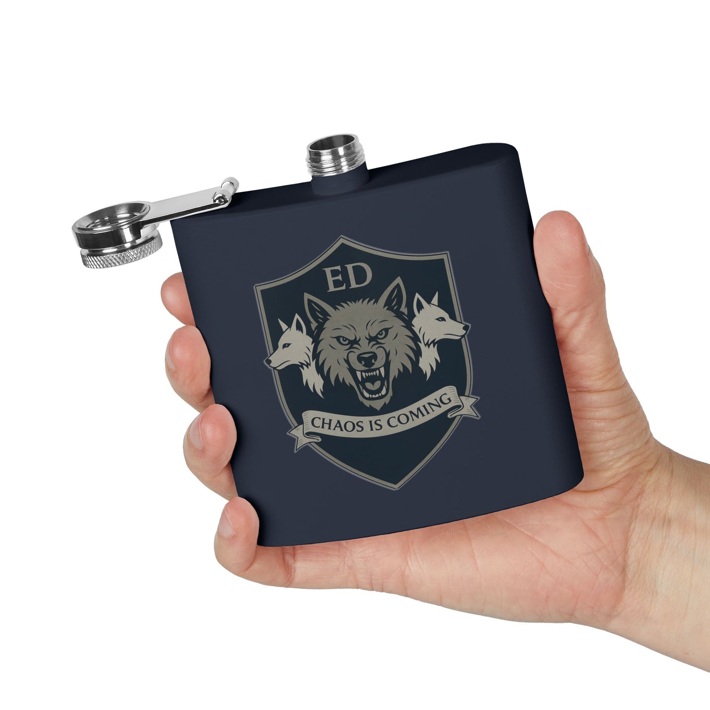 Wolf-Themed Stainless Steel Flask | Custom Engraved Gift for Men, Great for Groomsmen, Camping, Tailgating, Outdoor Adventures, Unique [...]
