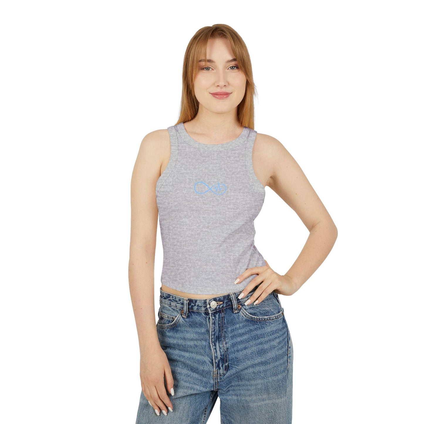 Empowering Infinity Women's Racer Tank Top with  | Yoga Top, Summer Wear, Casual Outfit, Gift for Her, Fitness Apparel
