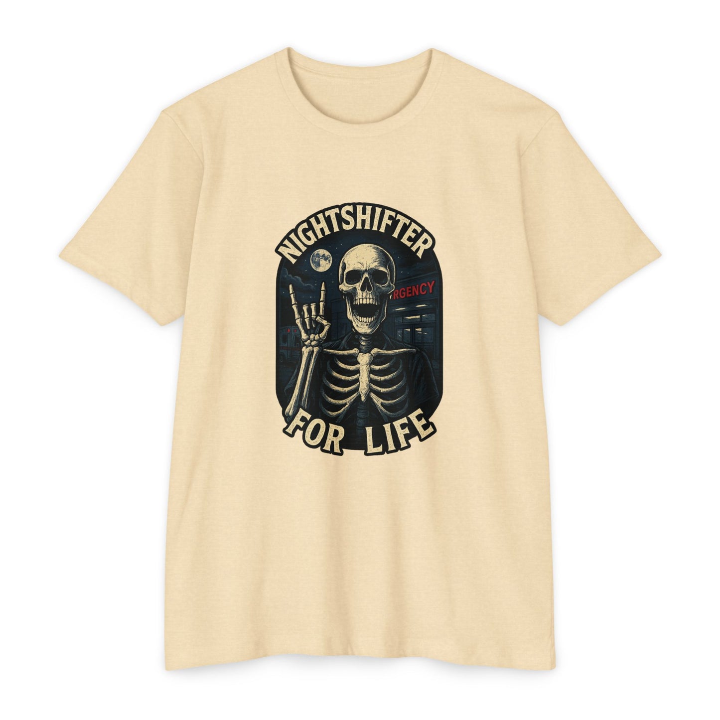 Nightshifter for life T-Shirt, Unisex Graphic Tee for Nurses, Halloween Top, Gift for Night Workers, Casual Wear