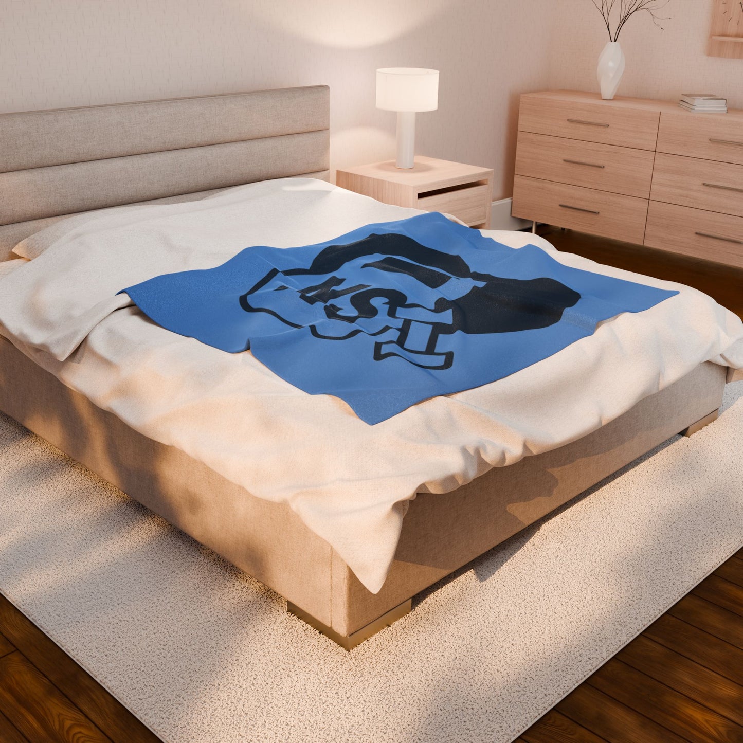 NS Velveteen Plush Blanket, Cozy Gym Décor, Home Exercise Gift, Fitness Enthusiast Present, Soft Plush Throw
