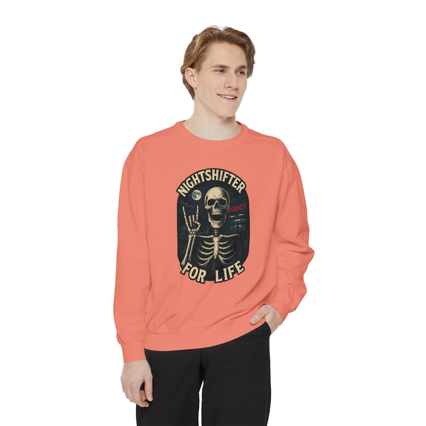Nightshifter for Life, Unisex Sweatshirt Nurses Strong, Cozy Gift for Healthcare Workers, Casual Wear, Fall Fashion