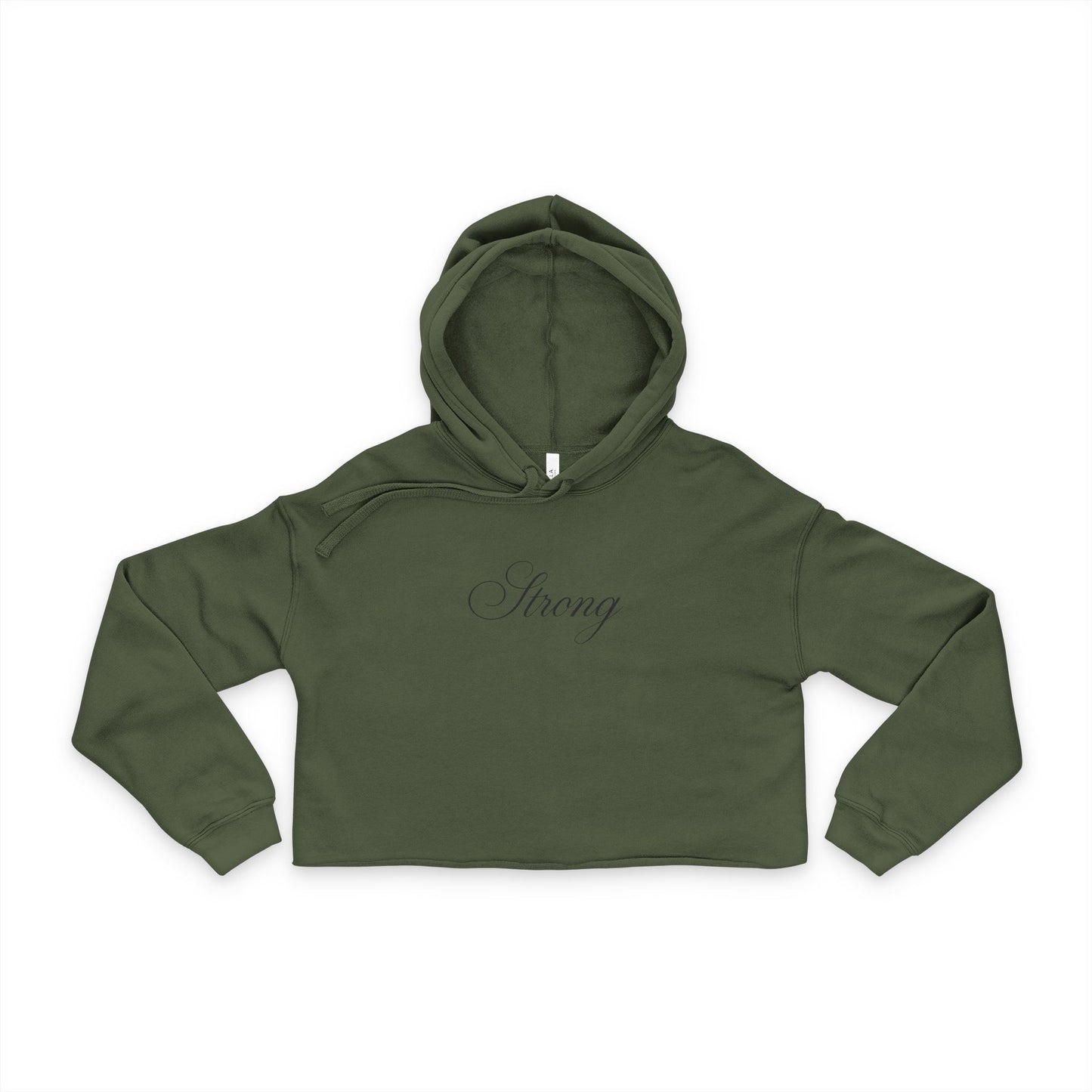 Women's Strong Script Cropped Hoodie | Strong Motivational Sweatshirt, Casual Wear, Fitness Apparel, Gift for Her, Trendy Crop Top