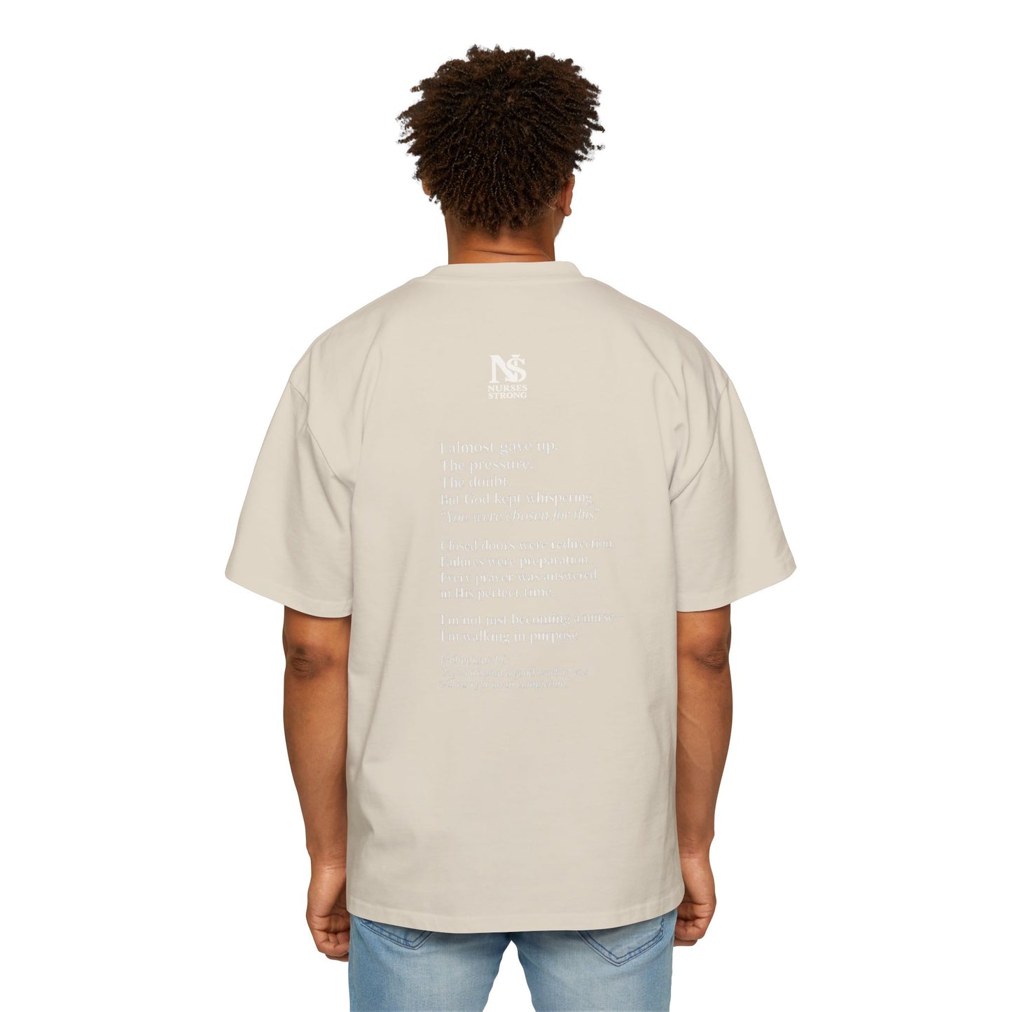 Guided by Faith, Men's Heavy Oversized Tee - Relaxed Casual Vibes, Everyday Wear,
