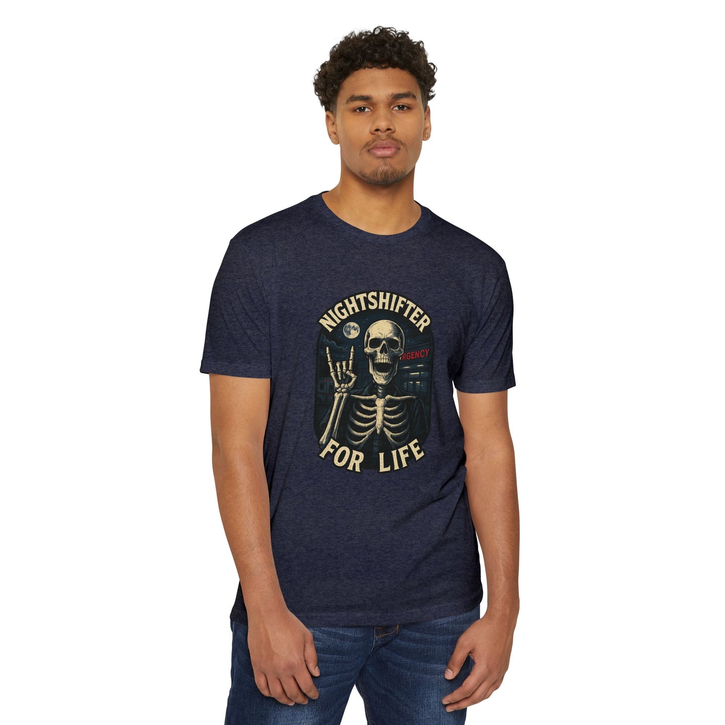 Nightshifter for life T-Shirt, Unisex Graphic Tee for Nurses, Halloween Top, Gift for Night Workers, Casual Wear