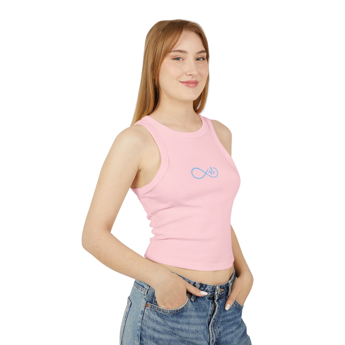Empowering Infinity Women's Racer Tank Top with  | Yoga Top, Summer Wear, Casual Outfit, Gift for Her, Fitness Apparel