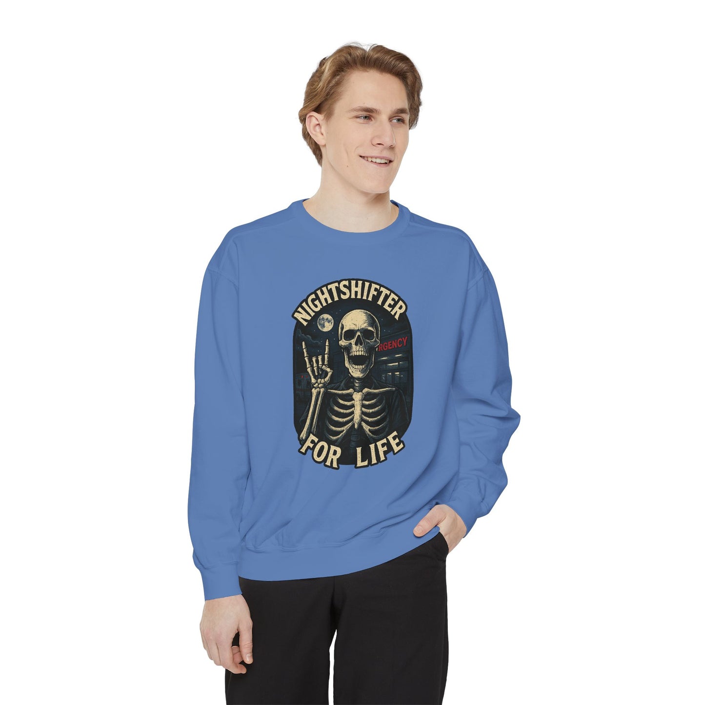 Nightshifter for Life, Unisex Sweatshirt Nurses Strong, Cozy Gift for Healthcare Workers, Casual Wear, Fall Fashion