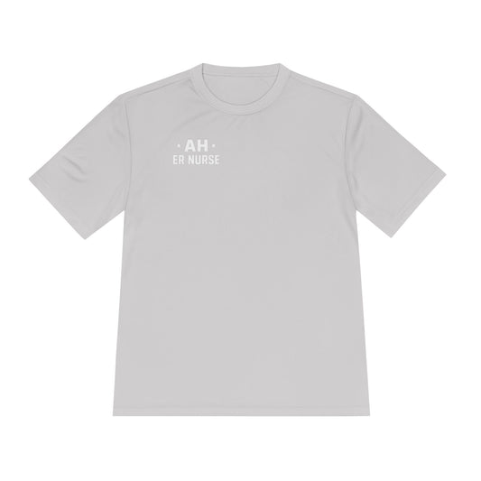AH ER Nurse Moisture Wicking Tee, Fitness Shirt, Workout Top, Gift for Nurses, Health Care Apparel, Cool Graphic Tee