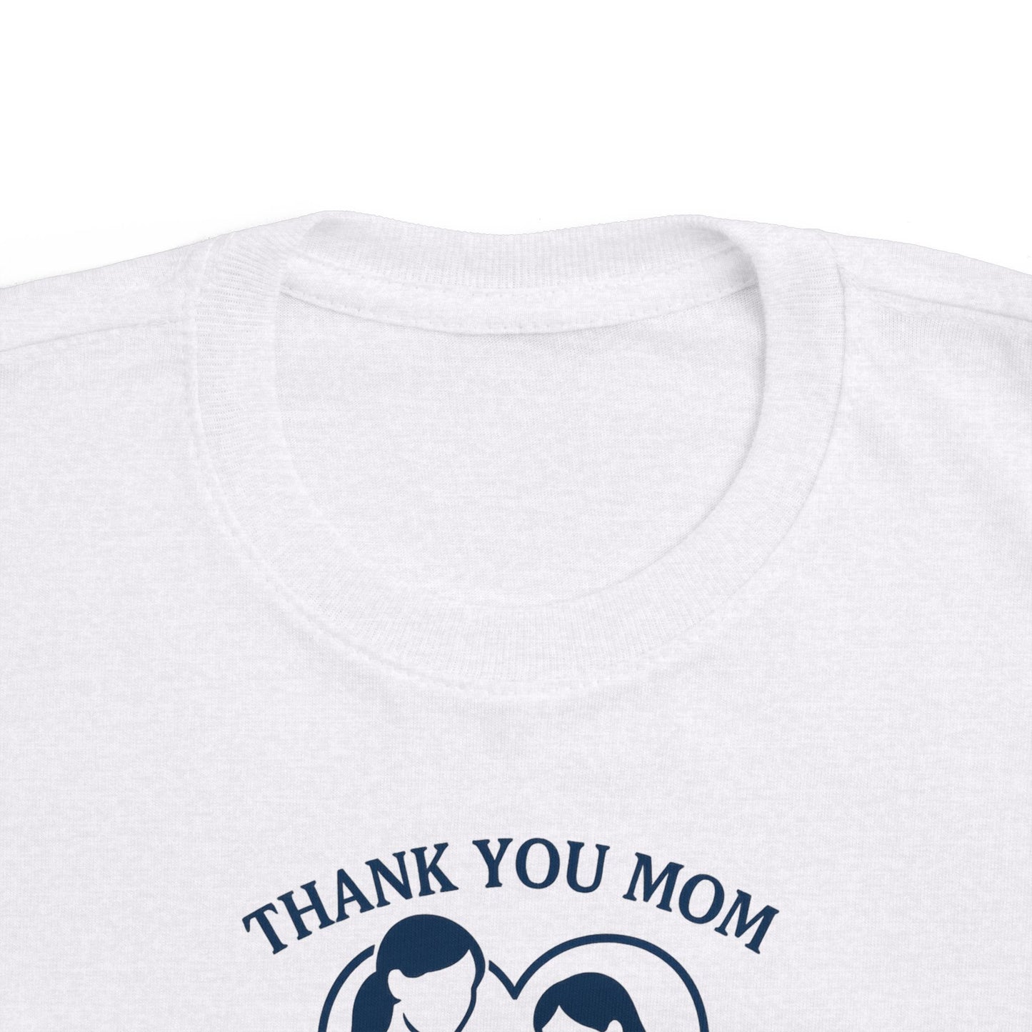 Toddler's Thank You Mom Tee, Cute Toddler Shirt, Kids' Gift for Mother's Day, Birthday Party Outfit, Comfy Jersey T-Shirt