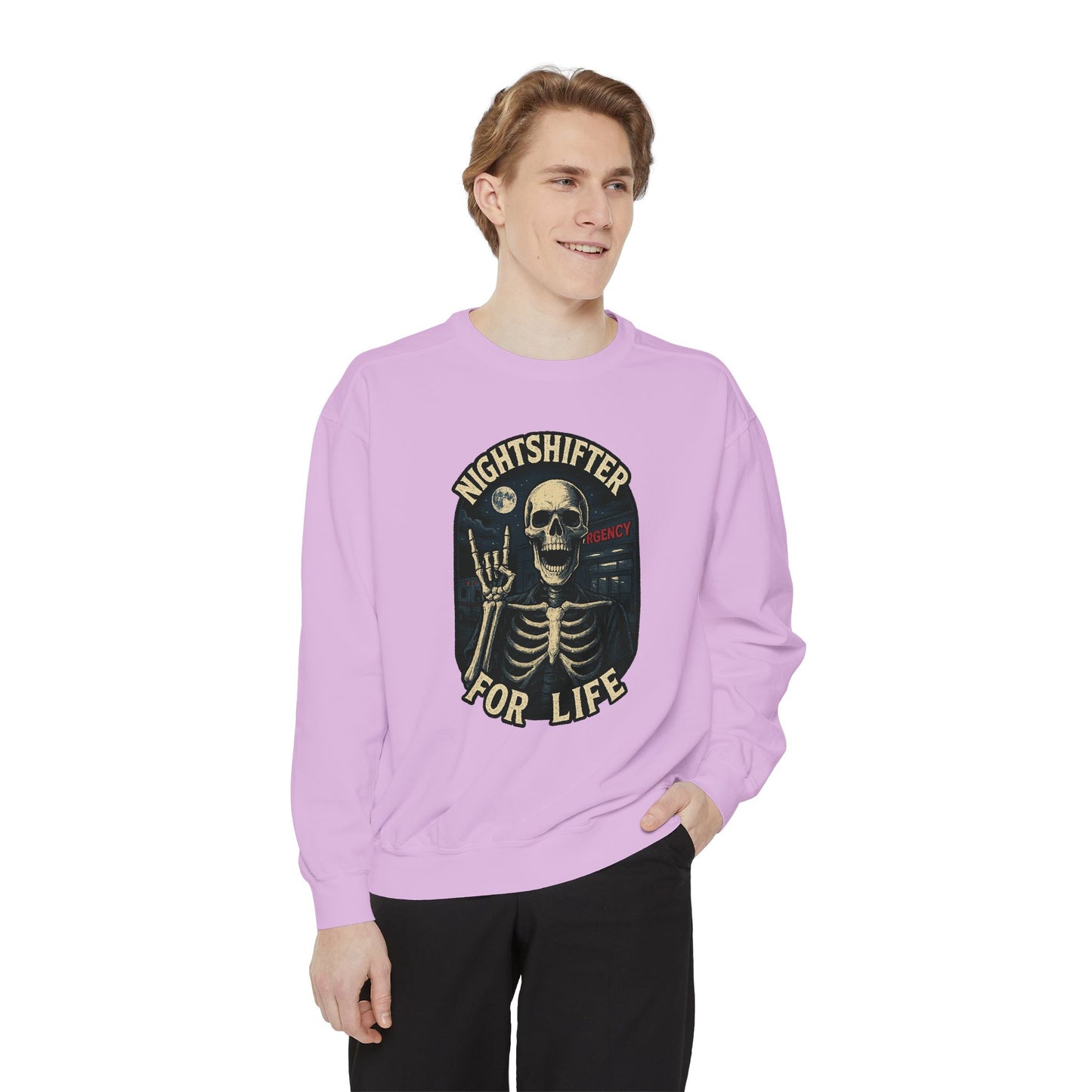 Nightshifter for Life, Unisex Sweatshirt Nurses Strong, Cozy Gift for Healthcare Workers, Casual Wear, Fall Fashion