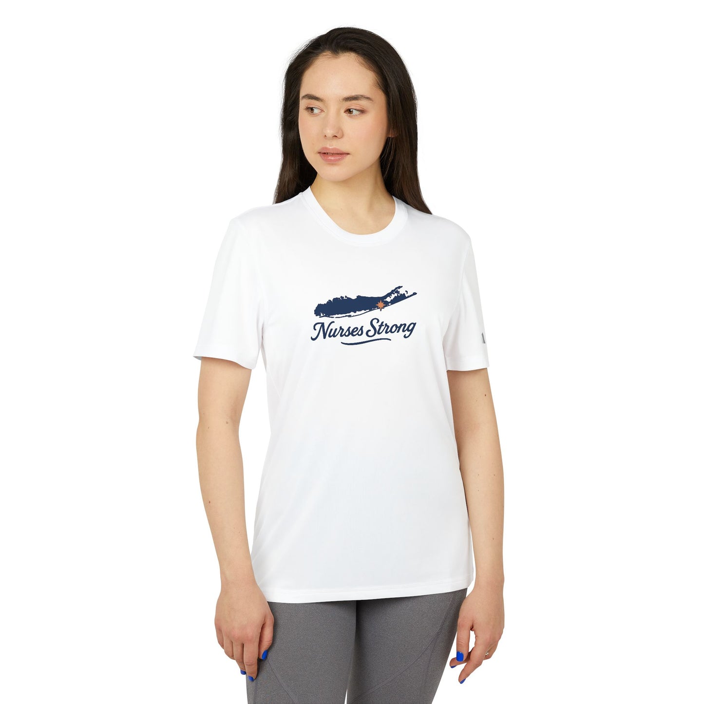 LI Strong NS Adidas Sports Tee, Casual, Activewear, Fitness Gift, Workout Clothing